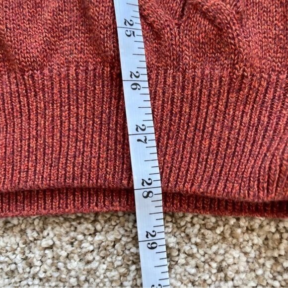 Lyle and Scott Sweater Vest Cable Knit Burnt Orange combed Cotton Size Medium - Picture 6 of 7